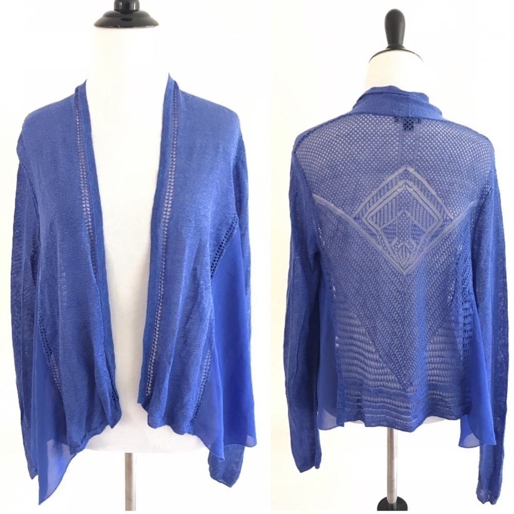 Lucky Brand | Womens Blue Wrap Knit Swing Top Size S